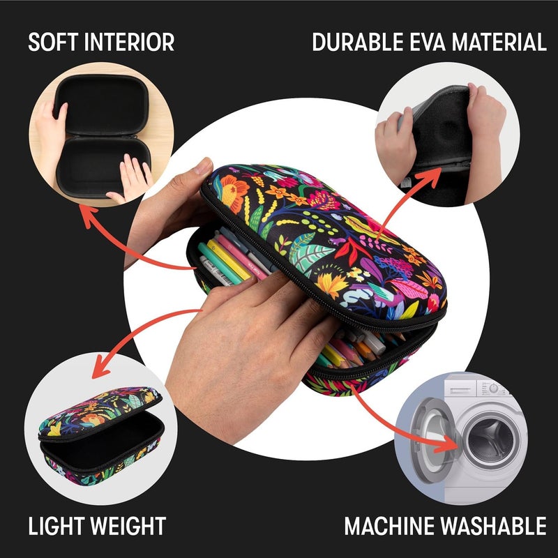 Zipit Flowers Pencil Case for Girls, Cute Pencil Box for School, Large Capacity Stationery Organizer Box - Image 3